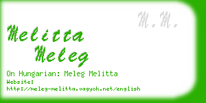 melitta meleg business card